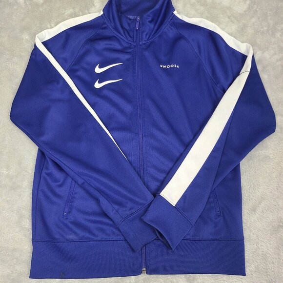 Nike Jacket‎ Mens  Small Blue Basketball Swoosh Full Zip Track Jacket - Picture 1 of 11